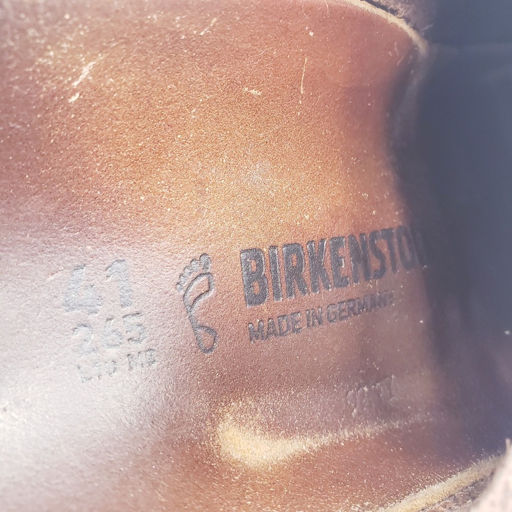 Birkenstock Boston Clogs Brown Leather Buckle Closed Toe Shoes 41 Size 10 - Picture 9 of 9